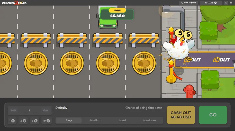 Chicken Road winning screen